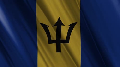 Barbados Flag Waving Seamless Loop Animation