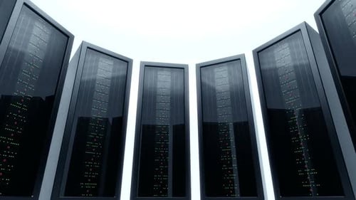 Animación de los servidores del centro de datos apilados en la matriz circular. Se puede conectar en bucle.
HD