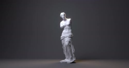 Modern 3D Animated Classical Sculpture Loop