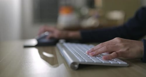Woman Using Tablet Computer at Home