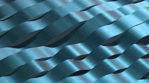 Abstract Metallic Blue Wavy Background Loop Animation