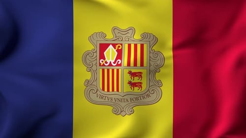 Waving Andorra Flag Loopable Background
