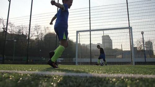 Children's Soccer Team Rejoicing in Decisive Goal