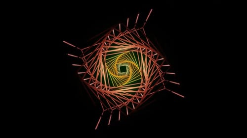 Geometric Neon Rotating Square Tunnel Background Loop