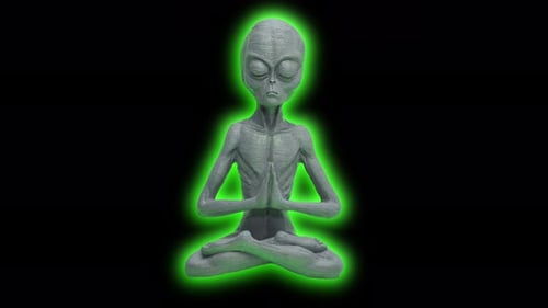 Color Changing Glowing Alien Meditating Loop
