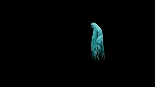 Floating Blue Ghost Figure Animation for Halloween Projects