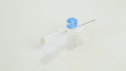 Precision plastic parts on white background