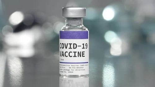 Close Up of COVID-19 Vaccine Vial