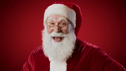 Santa Claus Laughing and Smiling Close Up