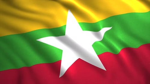 Realistic Waving Myanmar Flag Seamless Loop