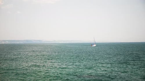 Small Boat in the Sea with Tourist in It