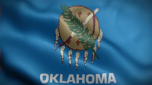 Waving Oklahoma State Flag Realistic Loopable Animation