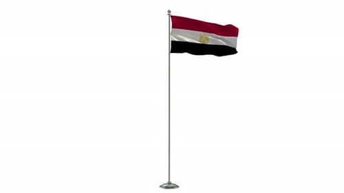 Egyptian National Flag Realistic Waving Loop Animation