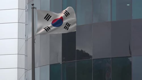 South Korea Flag Background 4K