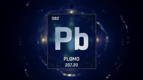 Animated Lead Element Pb on Digital Scientific Display