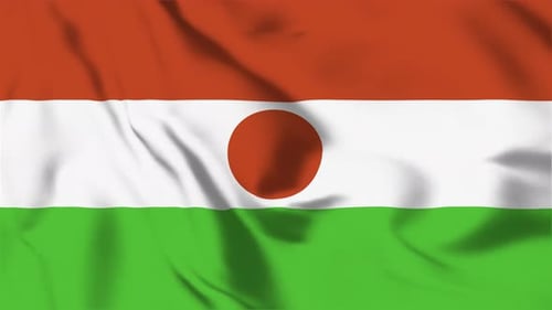 Niger National Flag Waving Animation with Realistic Fabric Motion
