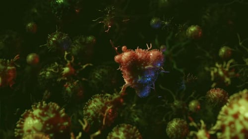 Virus, Bacteria or Other Disease in Close Up Microscopic Representation