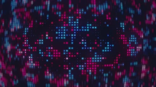 Abstract Glowing Digital Dot Pattern Loop Background