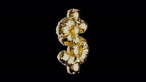 Golden Fluid Dollar Sign Looping Animation