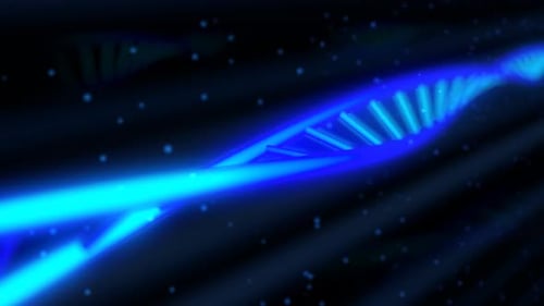 Rotating Double Helix DNA Molecule Particle Strand of Genetic Code - 4K