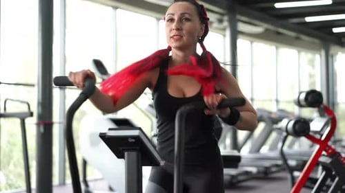 Woman Exercise Bike Gym Cycling Training Fitness