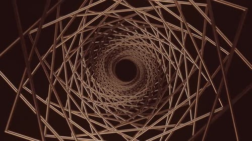 Gold Latticed Spiral Tunnel