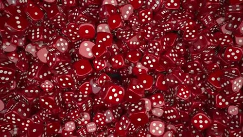Red Dice Falling 3D Loopable Background