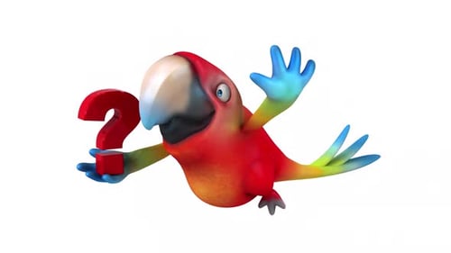 Animation amusante de dessin animé 3D d'un perroquet avec alpha