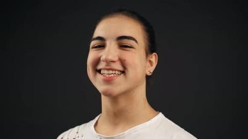 Closeup of Cute Young Teen Boy Smiling. Footage