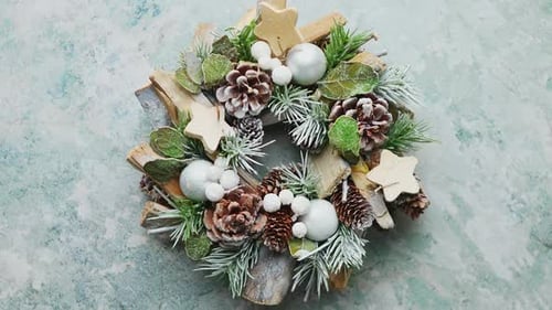 Festive Holiday Wreath with Natural Components