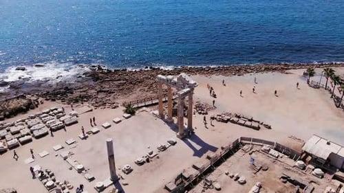 Historic Temple of Apollo and Mediterranean Sea