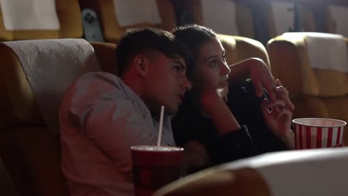 People Audience Watching Movie in Cinema Theater