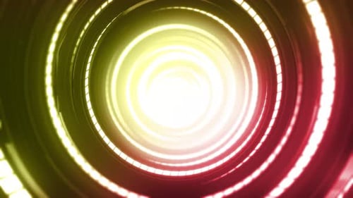 Motion Graphic 4K nahtlose Schleife zum Fliegen in den digitalen Technologietunnel.
