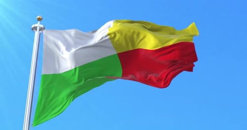 Yapacaní Municipality Flag Waving Loop against Blue Sky