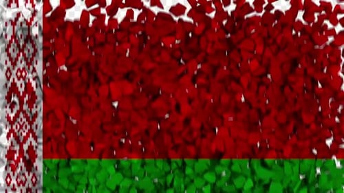 Belarus Flag Breaking Rocks Transition