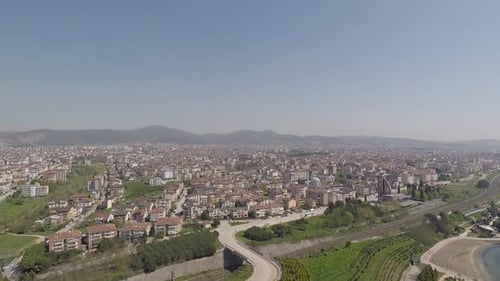 Aerial View of City on Sunny Day
