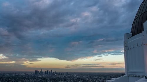 Los Angeles Cityscape at Sunrise Aerial View
