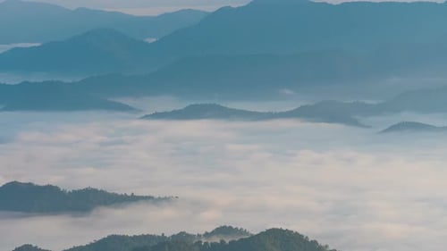 Fog Mountain Landscape