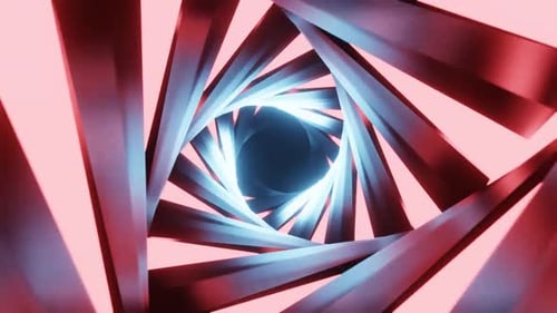 Beautiful Sci-fi Red and Blue Tunnel