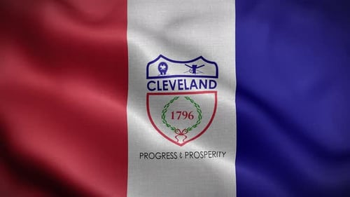 Fond de boucle du drapeau de Cleveland Ohio 4K