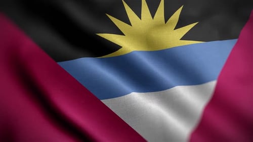 Antigua and Barbuda National Flag Waving Loop