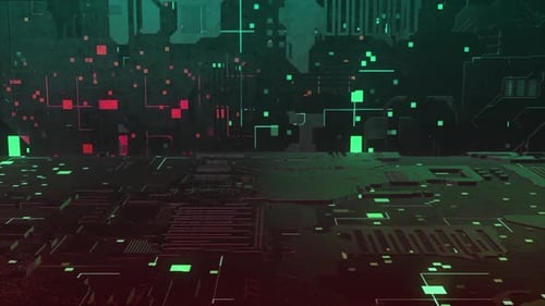 Futuristic Digital Circuit Board Technology Background Animation