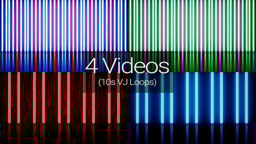Animated Neon Vertical Glowing Lines Loop Background Pack