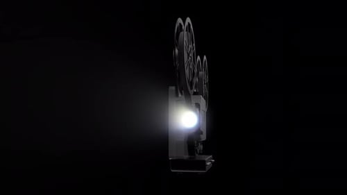 Vintage Film Projector Light Beam Loop Animation