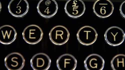 Vintage Typewriter Keys in Extreme Close Up
