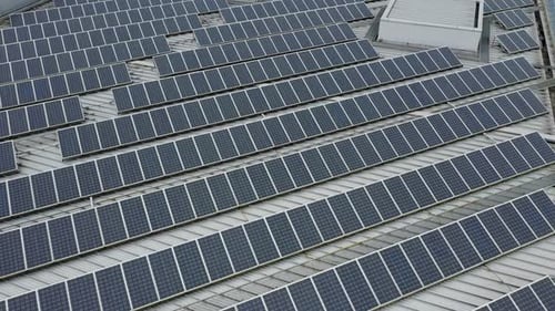 Solar panel on the roof top building