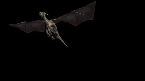 Realistic Dragon Flying Across Screen Animation