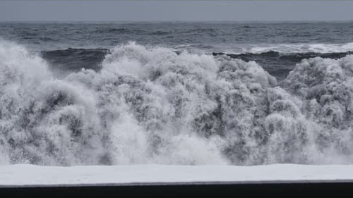 Waves and Sea Foam at Black Beach
