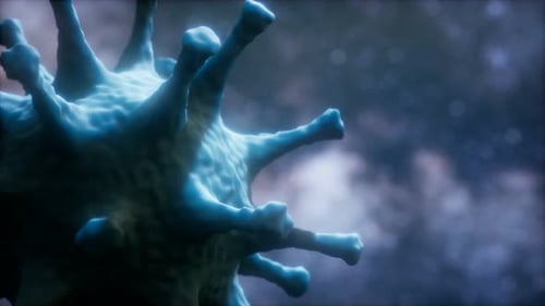Realistic 3D Microscopic Virus Rotating Animation Loop