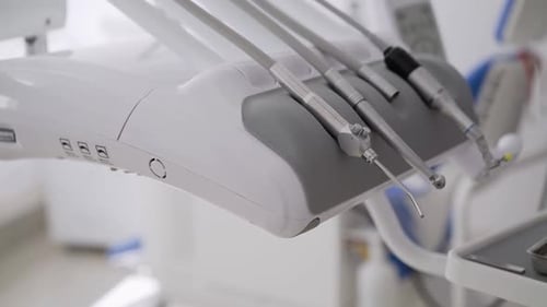 The Close Frame of Dental Tools Prepared for Treatment in a Clinic